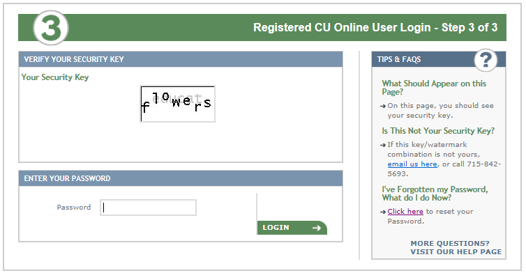 registered CU Online User Login image