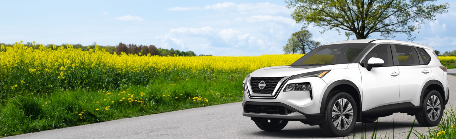 SUV with spring flowers